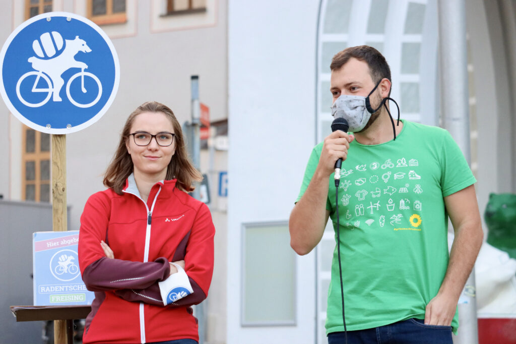 Freisinger Radldemo am 18. September 2020 - Emilia Kirner und Nico Heitz