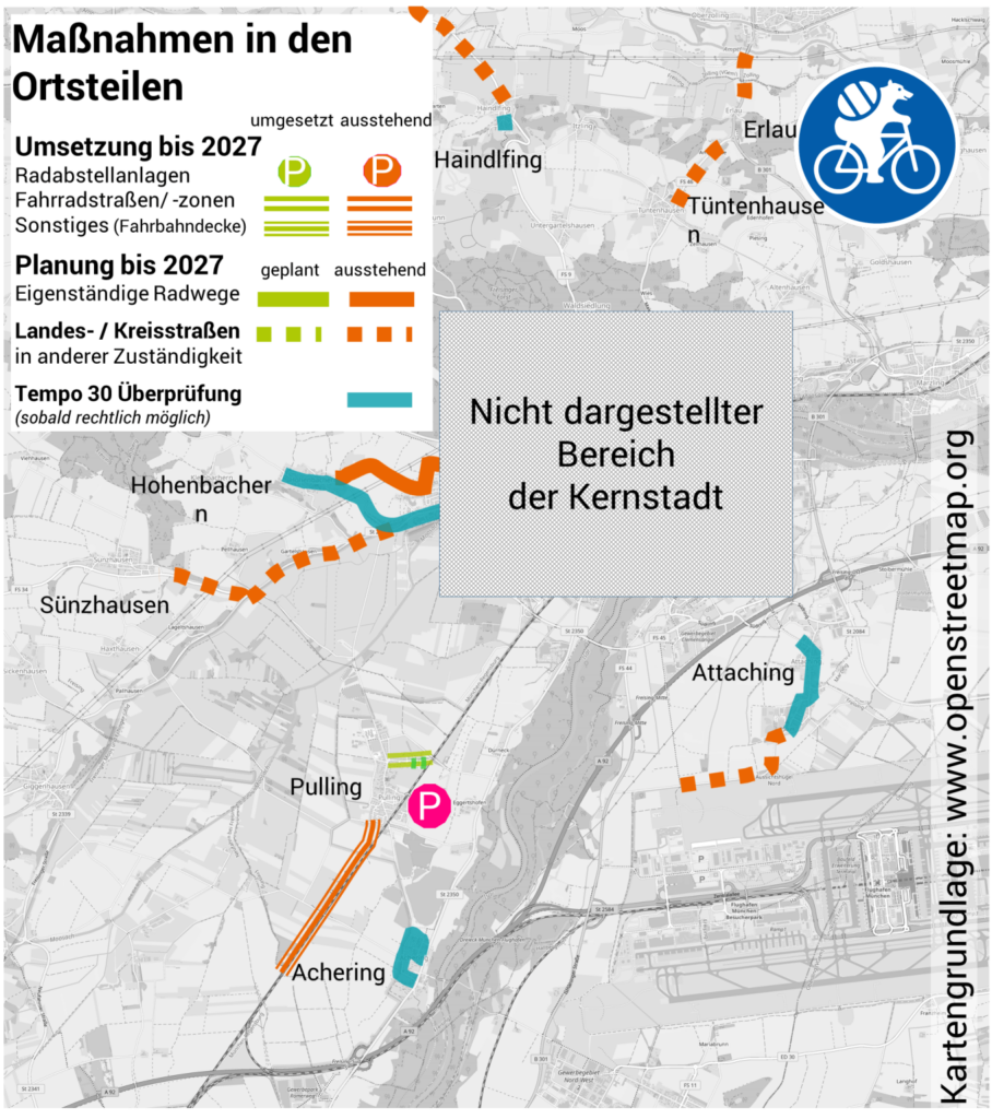 Halbzeitbilanz Radentscheid Freising: ORTSTEILE