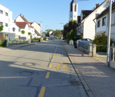 Radschutzstreifen in der Erdinger Straße